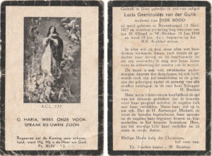 Bidprentje Lucia Geertruides van der Gulik (1877-1949)